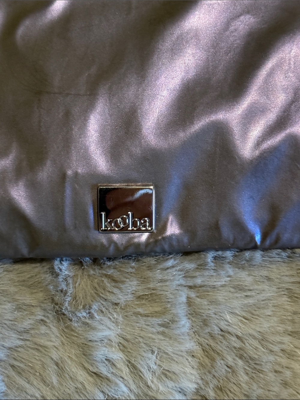 NWT Vintage KOOBA Leather Wristlet Pouch Metallic Lilac Purple Y2K AH824-26 - Picture 2 of 6